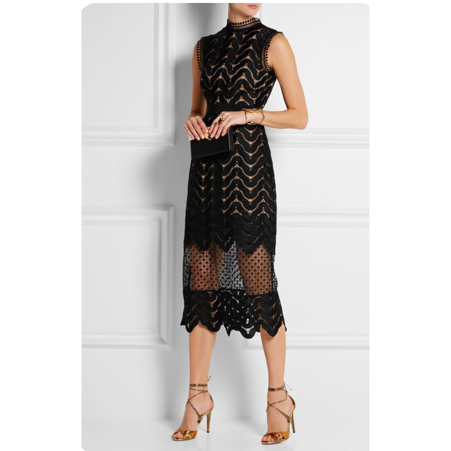 Vestido Portrait Wave Lace