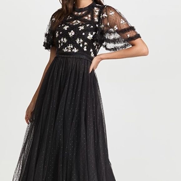 Vestido Needle & Thread preto