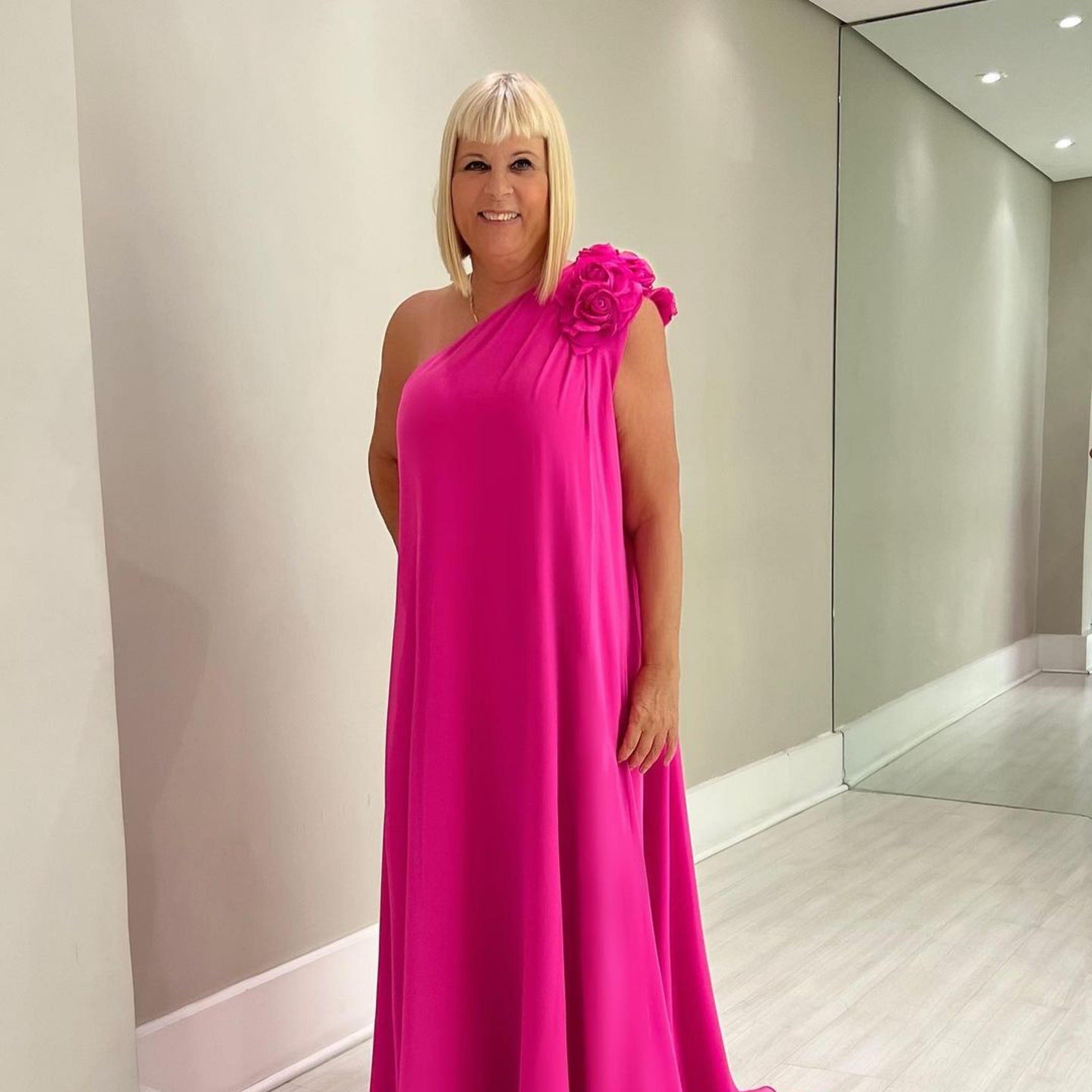 Vestido de Seda Isabella Narchi Pink