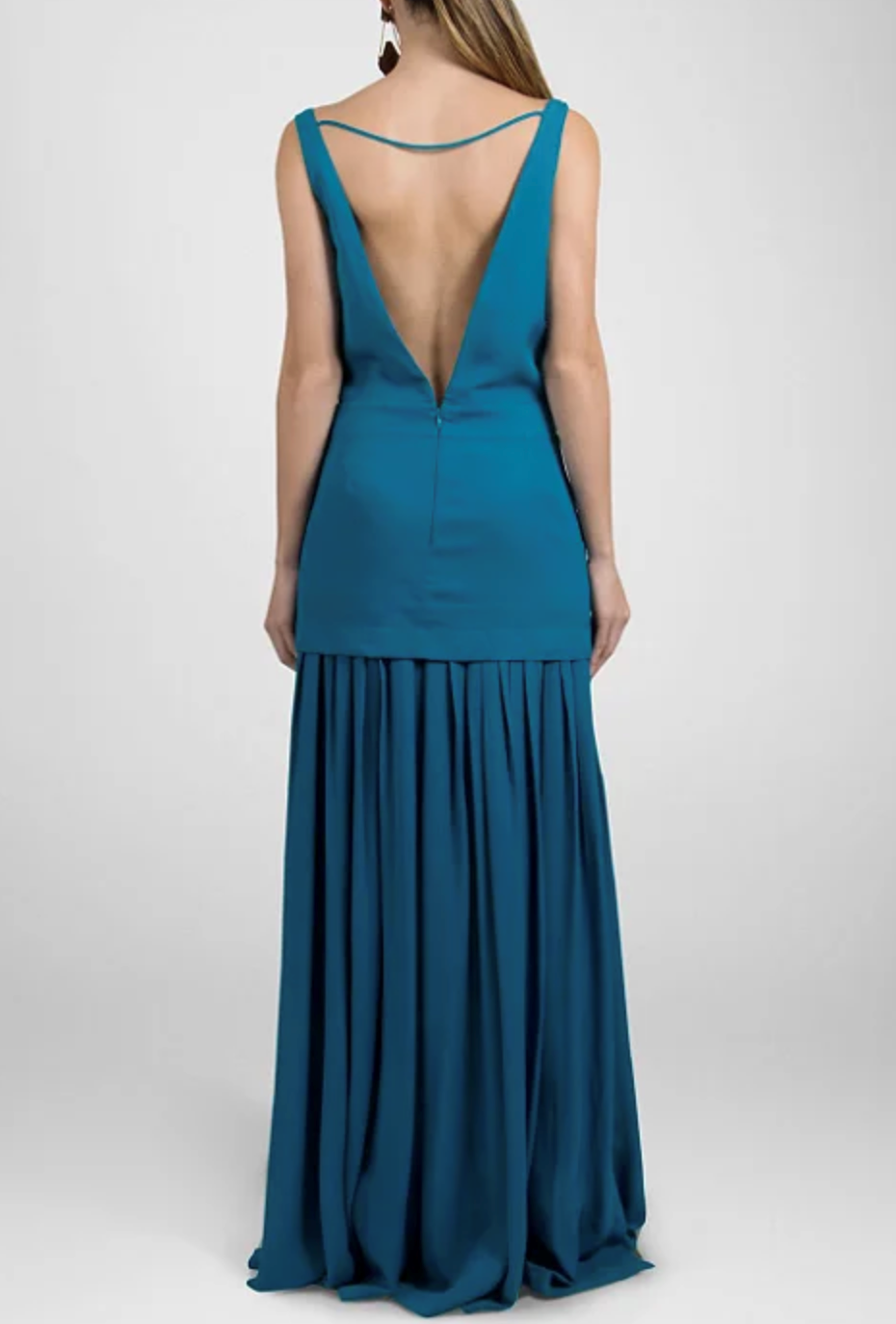 Vestido Longo Bo.Bô Azul Petróleo